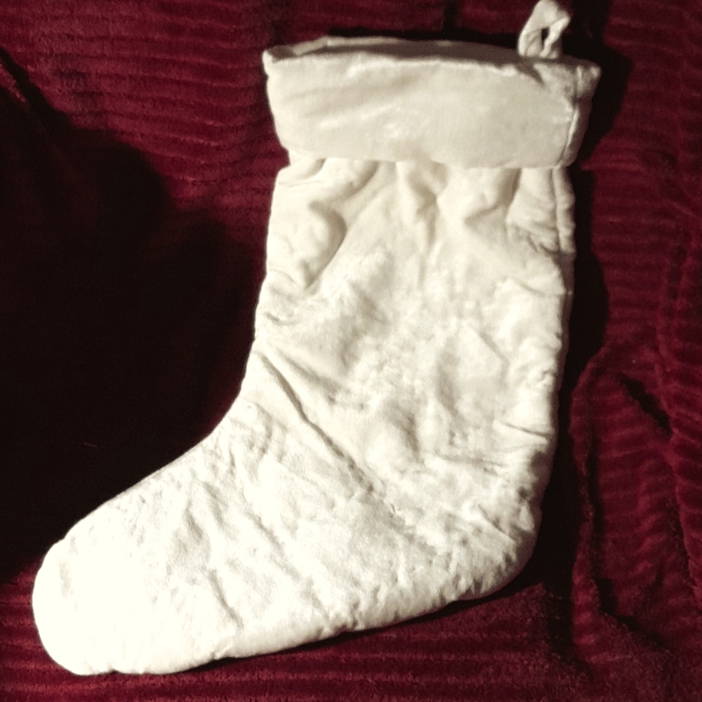 Pottery barn velour stocking